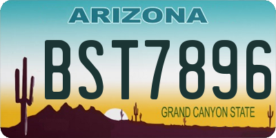 AZ license plate BST7896
