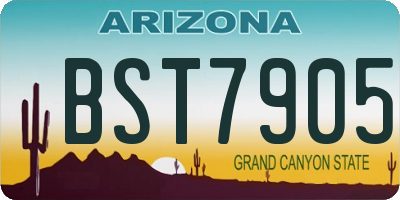 AZ license plate BST7905