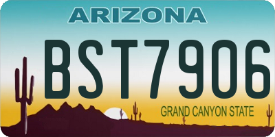 AZ license plate BST7906