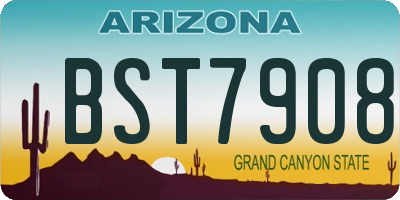 AZ license plate BST7908