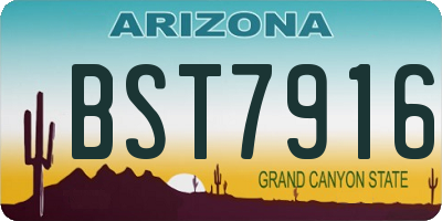 AZ license plate BST7916