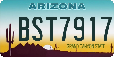 AZ license plate BST7917