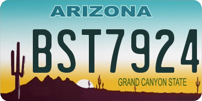 AZ license plate BST7924