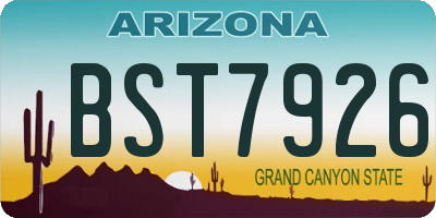 AZ license plate BST7926
