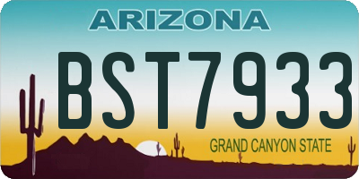 AZ license plate BST7933