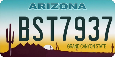 AZ license plate BST7937