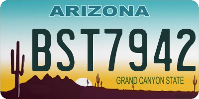 AZ license plate BST7942