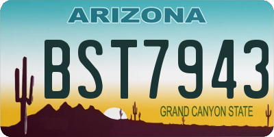 AZ license plate BST7943