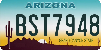 AZ license plate BST7948