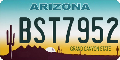 AZ license plate BST7952