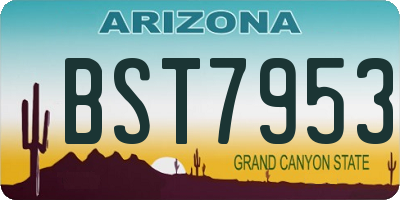 AZ license plate BST7953