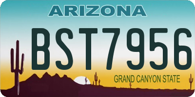 AZ license plate BST7956