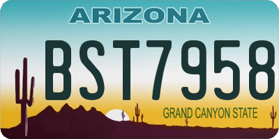 AZ license plate BST7958