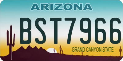 AZ license plate BST7966