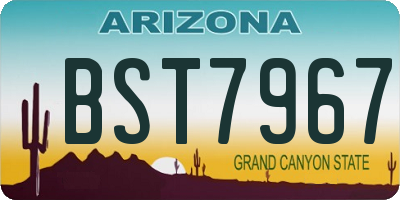 AZ license plate BST7967