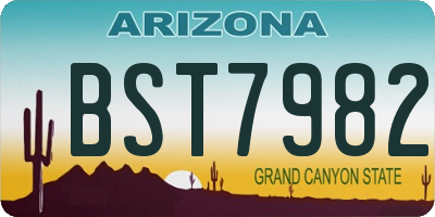 AZ license plate BST7982