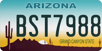 AZ license plate BST7988