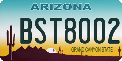 AZ license plate BST8002