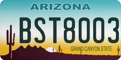 AZ license plate BST8003
