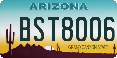 AZ license plate BST8006