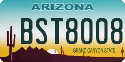 AZ license plate BST8008
