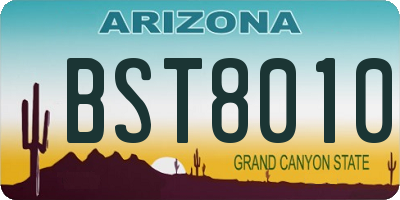 AZ license plate BST8010