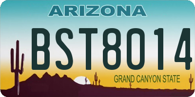 AZ license plate BST8014