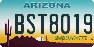 AZ license plate BST8019