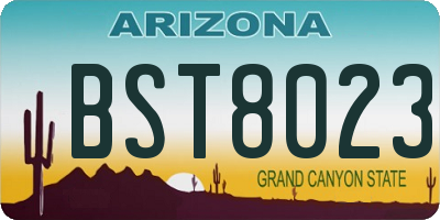 AZ license plate BST8023