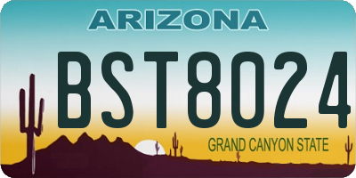 AZ license plate BST8024