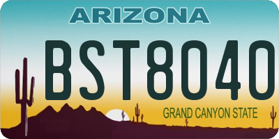 AZ license plate BST8040