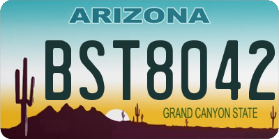 AZ license plate BST8042