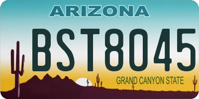 AZ license plate BST8045