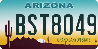 AZ license plate BST8049