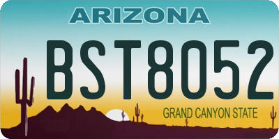 AZ license plate BST8052