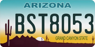 AZ license plate BST8053