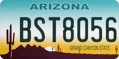 AZ license plate BST8056