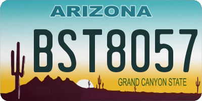 AZ license plate BST8057