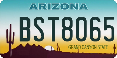 AZ license plate BST8065