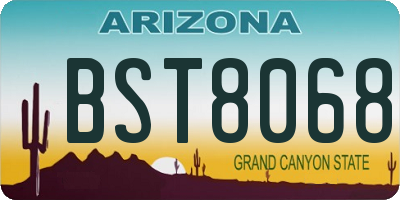 AZ license plate BST8068