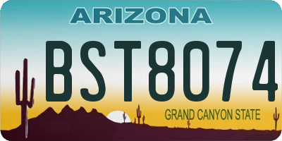 AZ license plate BST8074