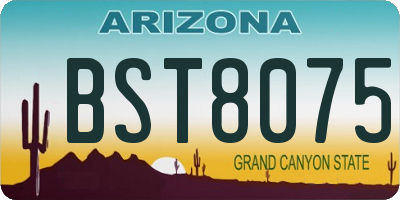 AZ license plate BST8075