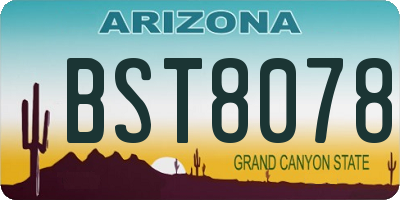 AZ license plate BST8078