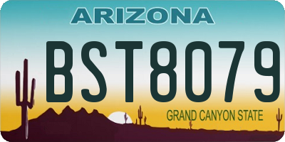 AZ license plate BST8079