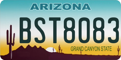 AZ license plate BST8083