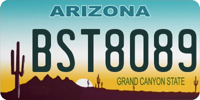 AZ license plate BST8089
