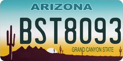 AZ license plate BST8093