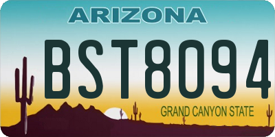 AZ license plate BST8094