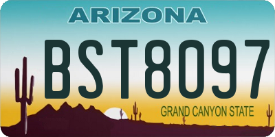 AZ license plate BST8097