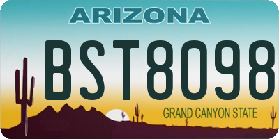 AZ license plate BST8098